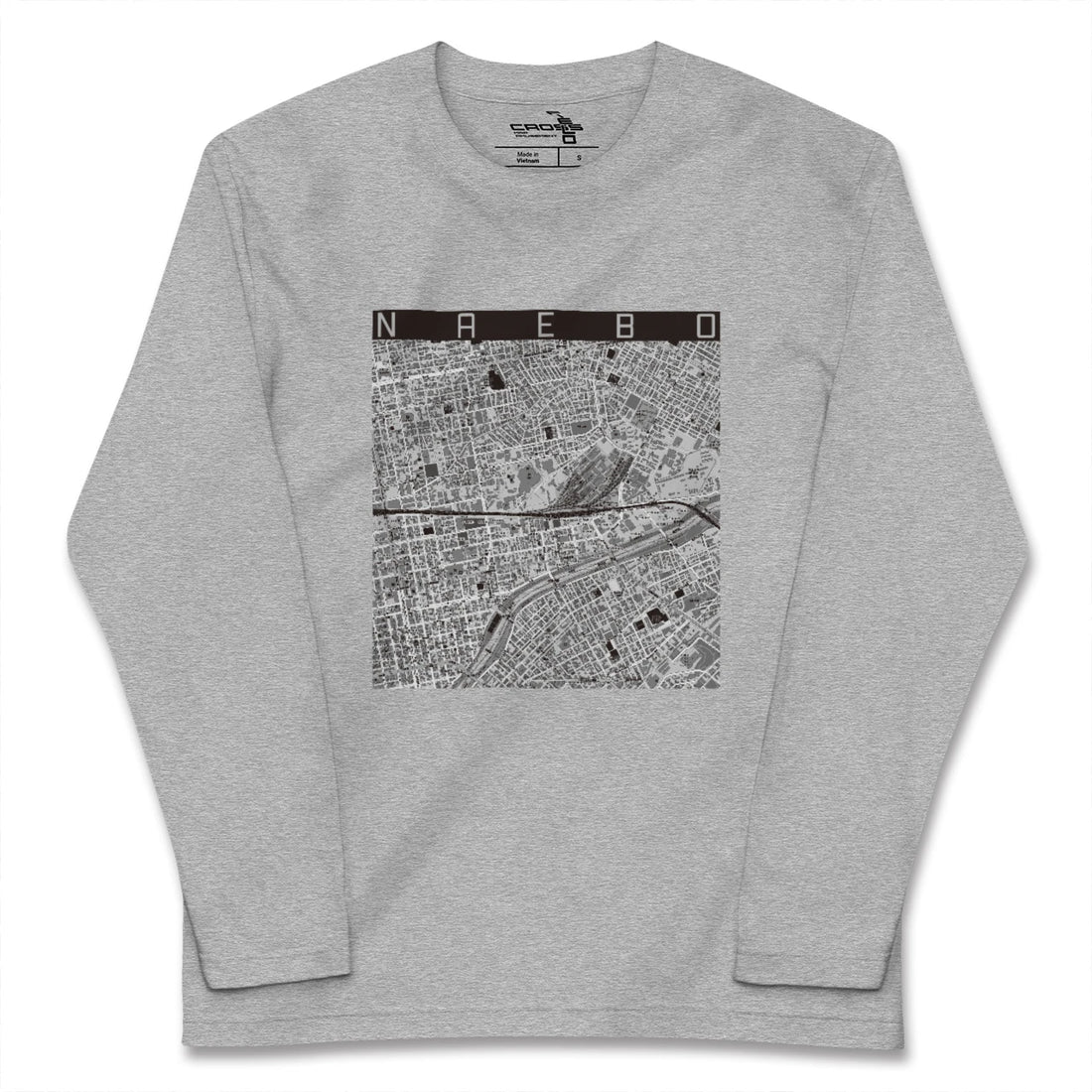 【苗穂(北海道)】地図柄ロングスリーブTシャツ