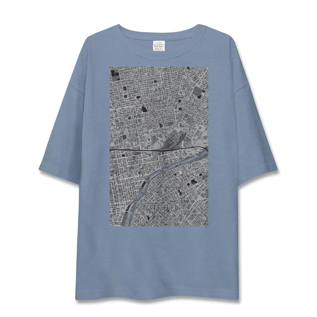 【苗穂（北海道）】地図柄ビッグシルエットTシャツ