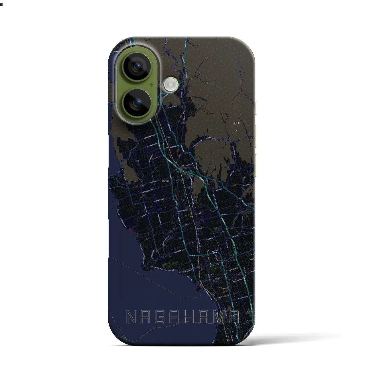 【長浜（滋賀県）】地図柄iPhoneケース（バックカバータイプ）