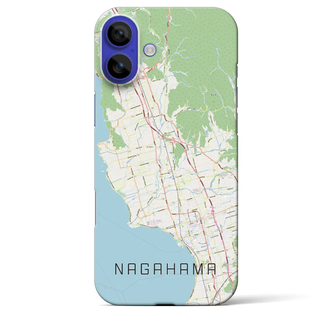 【長浜(滋賀県)】地図柄iPhoneケース(バックカバータイプ)ナチュラル・iPhone 16 Pro Max 用