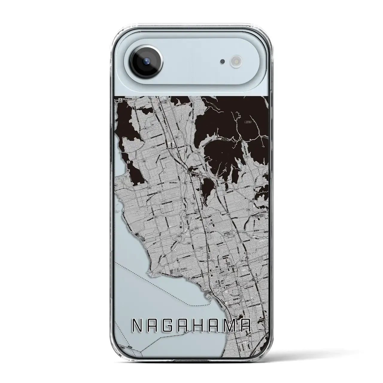 【長浜（滋賀県）】地図柄iPhoneケース（クリアタイプ）