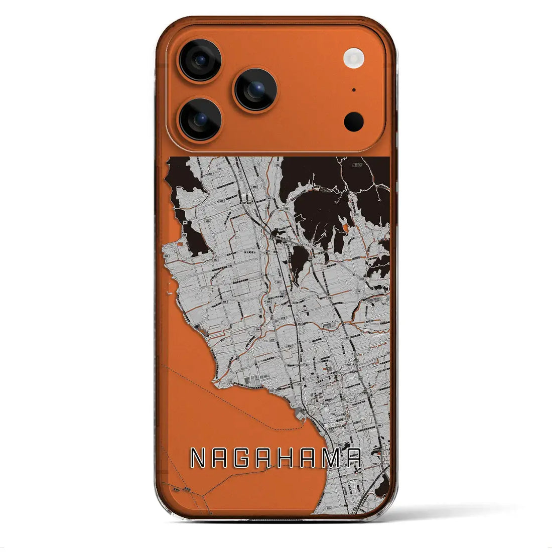 【長浜(滋賀県)】地図柄iPhoneケース(クリアタイプ)モノトーン・iPhone 17 Pro Max 用