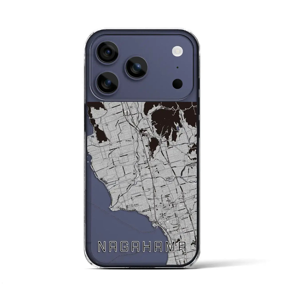 【長浜（滋賀県）】地図柄iPhoneケース（クリアタイプ）モノトーン・iPhone 17 Pro Max 用