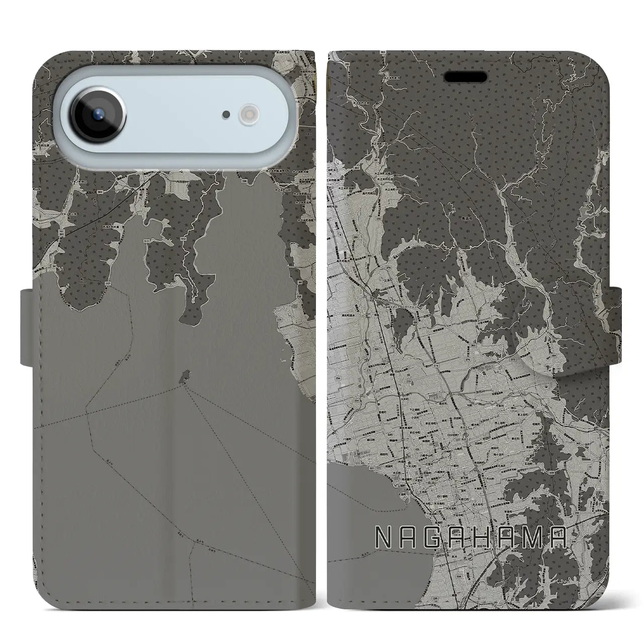 【長浜（滋賀県）】地図柄iPhoneケース（手帳タイプ）