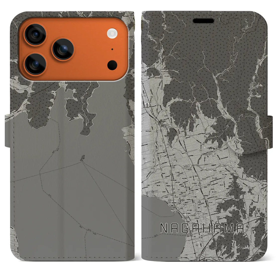 【長浜（滋賀県）】地図柄iPhoneケース（手帳タイプ）