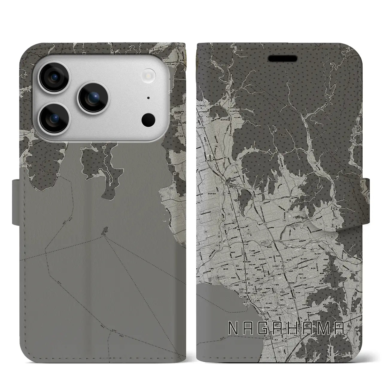 【長浜（滋賀県）】地図柄iPhoneケース（手帳タイプ）