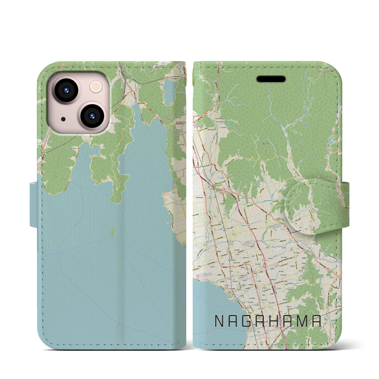 【長浜（滋賀県）】地図柄iPhoneケース（手帳タイプ）