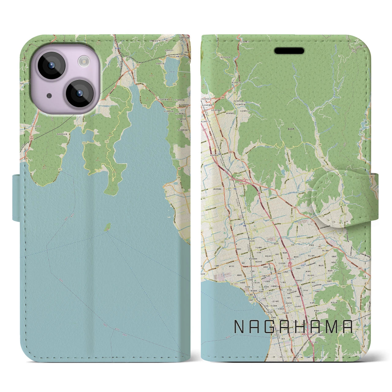 【長浜（滋賀県）】地図柄iPhoneケース（手帳タイプ）