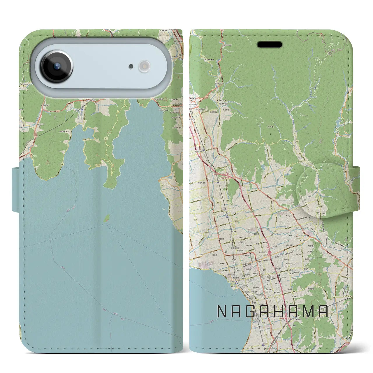 【長浜（滋賀県）】地図柄iPhoneケース（手帳タイプ）