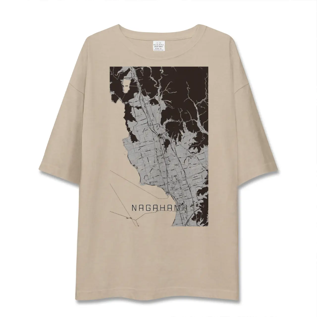 【長浜（滋賀県）】地図柄ビッグシルエットTシャツ