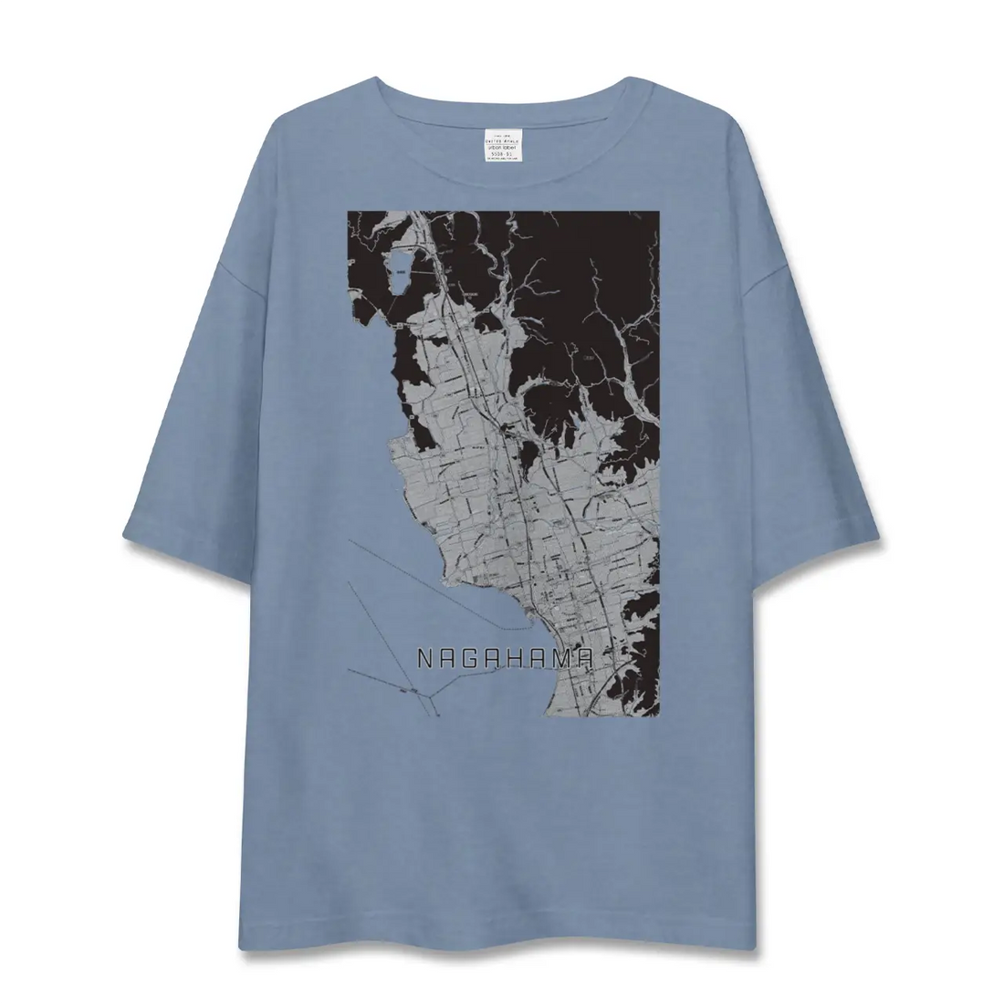 【長浜(滋賀県)】地図柄ビッグシルエットTシャツ