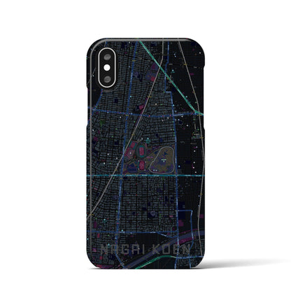 【長居公園（大阪府）】地図柄iPhoneケース（バックカバータイプ）