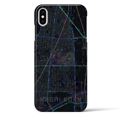 【長居公園（大阪府）】地図柄iPhoneケース（バックカバータイプ）