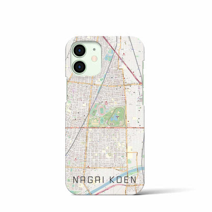 【長居公園（大阪府）】地図柄iPhoneケース（バックカバータイプ）