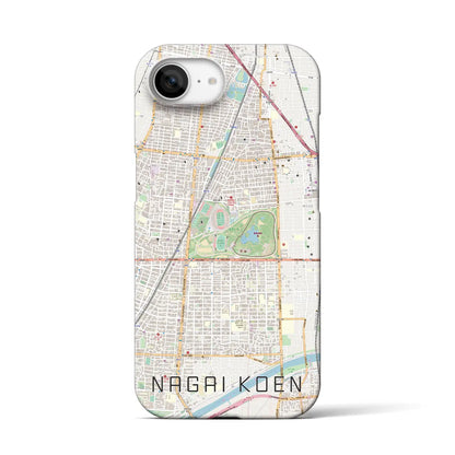 【長居公園（大阪府）】地図柄iPhoneケース（バックカバータイプ）