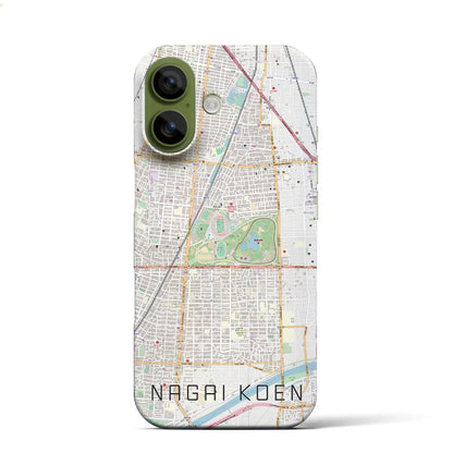 【長居公園（大阪府）】地図柄iPhoneケース（バックカバータイプ）