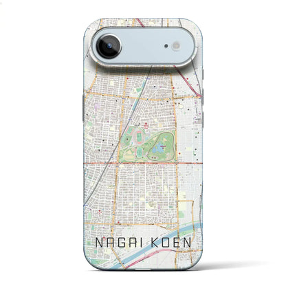 【長居公園（大阪府）】地図柄iPhoneケース（バックカバータイプ）