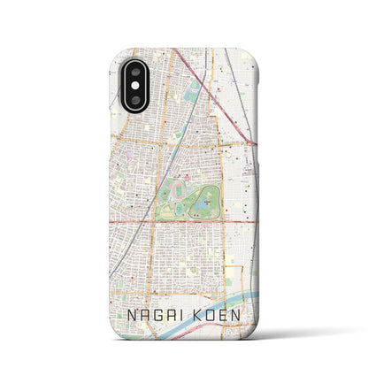 【長居公園（大阪府）】地図柄iPhoneケース（バックカバータイプ）