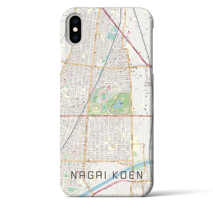 【長居公園（大阪府）】地図柄iPhoneケース（バックカバータイプ）