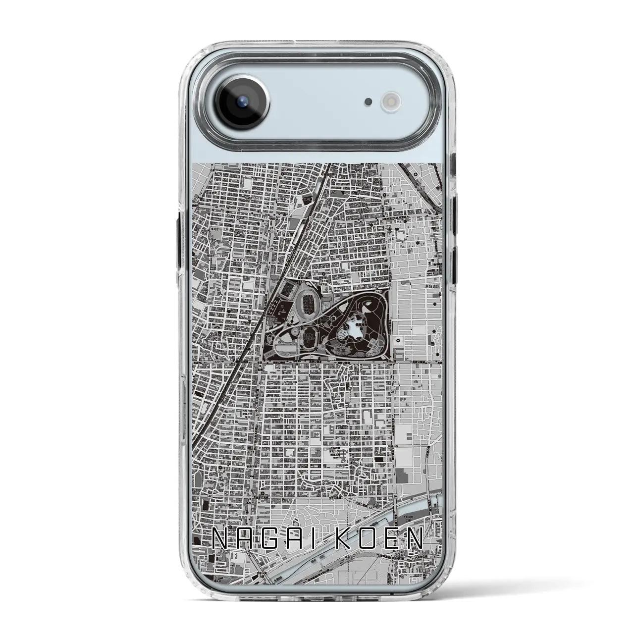 【長居公園（大阪府）】地図柄iPhoneケース（MagSafeタイプ）