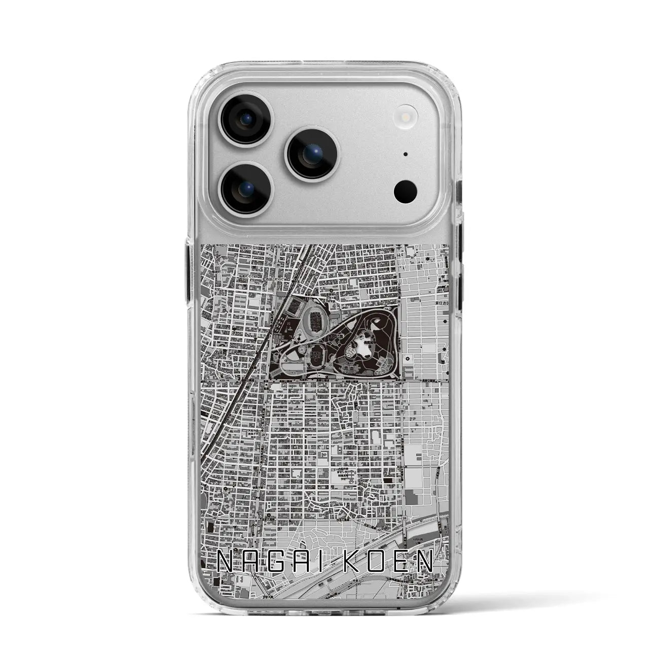 【長居公園（大阪府）】地図柄iPhoneケース（MagSafeタイプ）