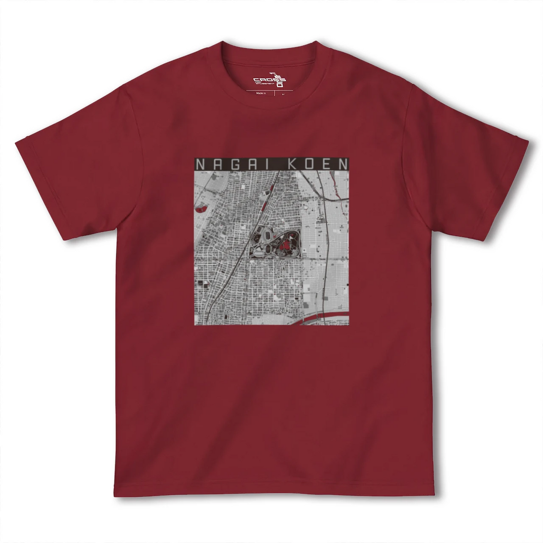 【長居公園(大阪府)】地図柄ヘビーウェイトTシャツ
