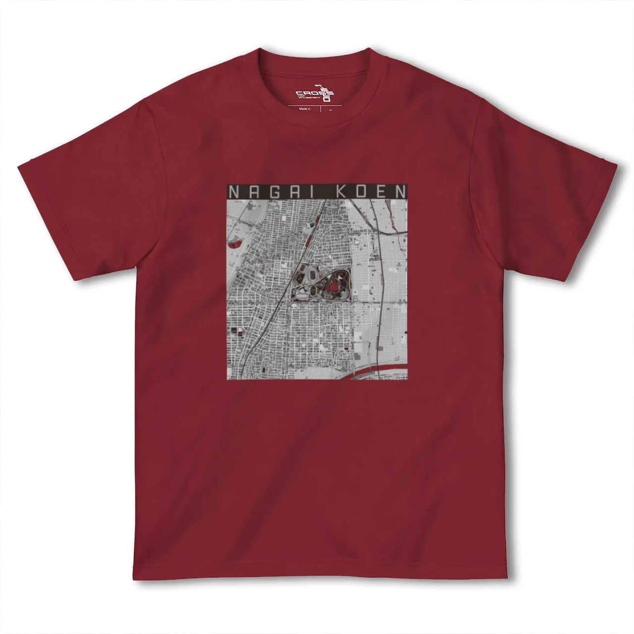 【長居公園（大阪府）】地図柄ヘビーウェイトTシャツ