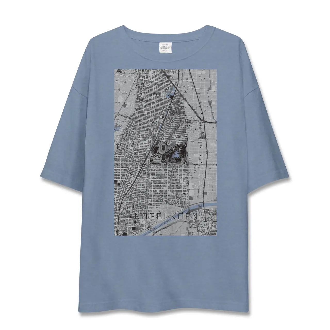 【長居公園（大阪府）】地図柄ビッグシルエットTシャツ