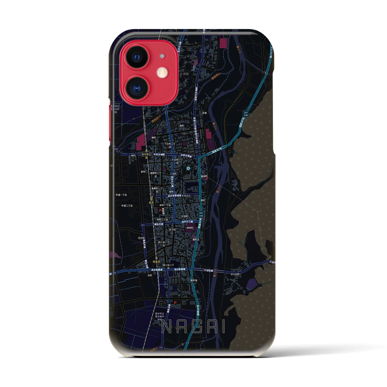 【長井（山形県）】地図柄iPhoneケース（バックカバータイプ）