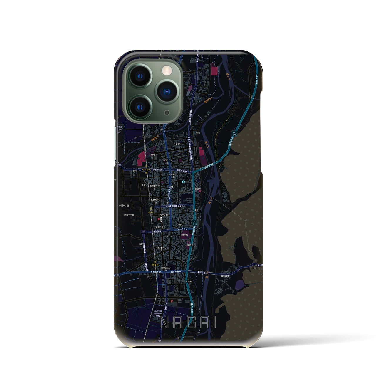 【長井（山形県）】地図柄iPhoneケース（バックカバータイプ）