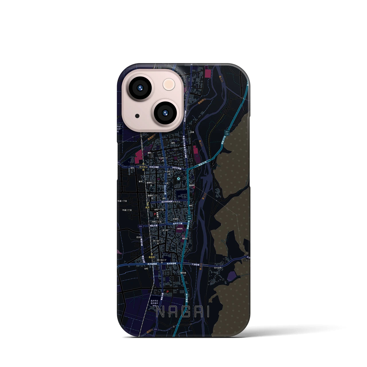 【長井（山形県）】地図柄iPhoneケース（バックカバータイプ）