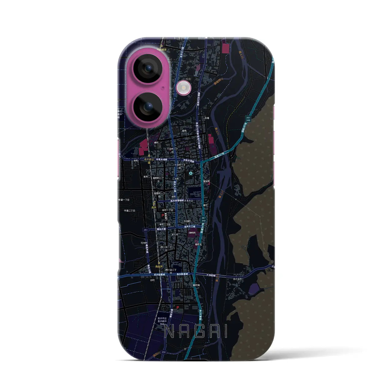 【長井（山形県）】地図柄iPhoneケース（バックカバータイプ）