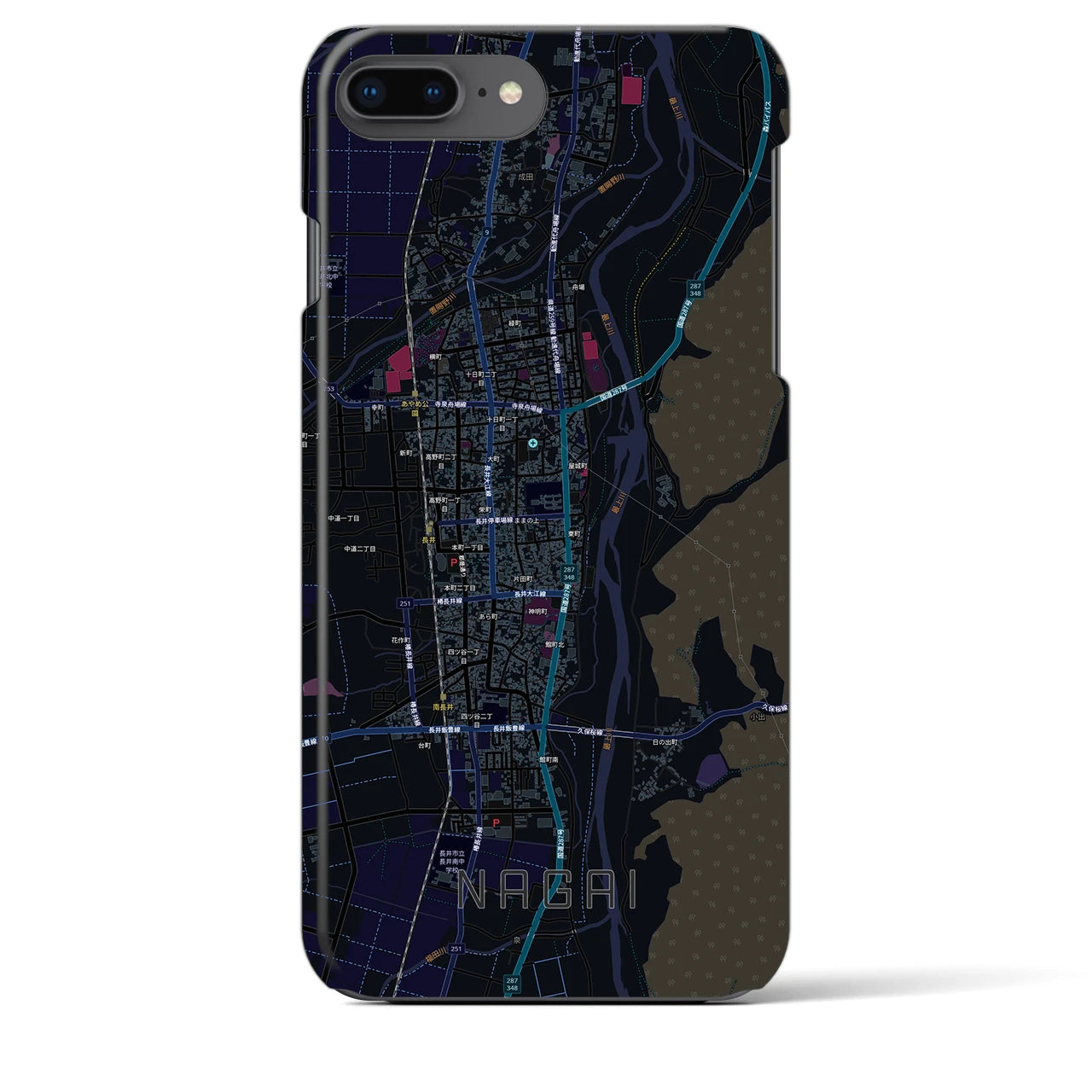 【長井（山形県）】地図柄iPhoneケース（バックカバータイプ）