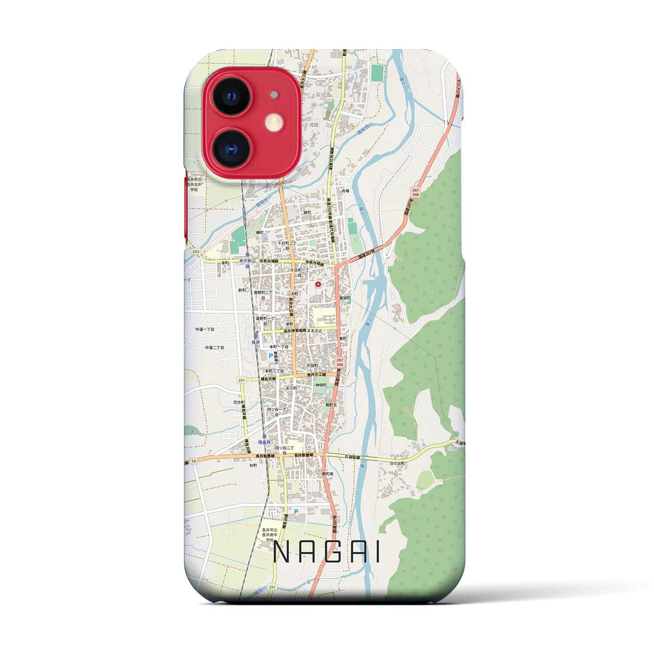【長井（山形県）】地図柄iPhoneケース（バックカバータイプ）