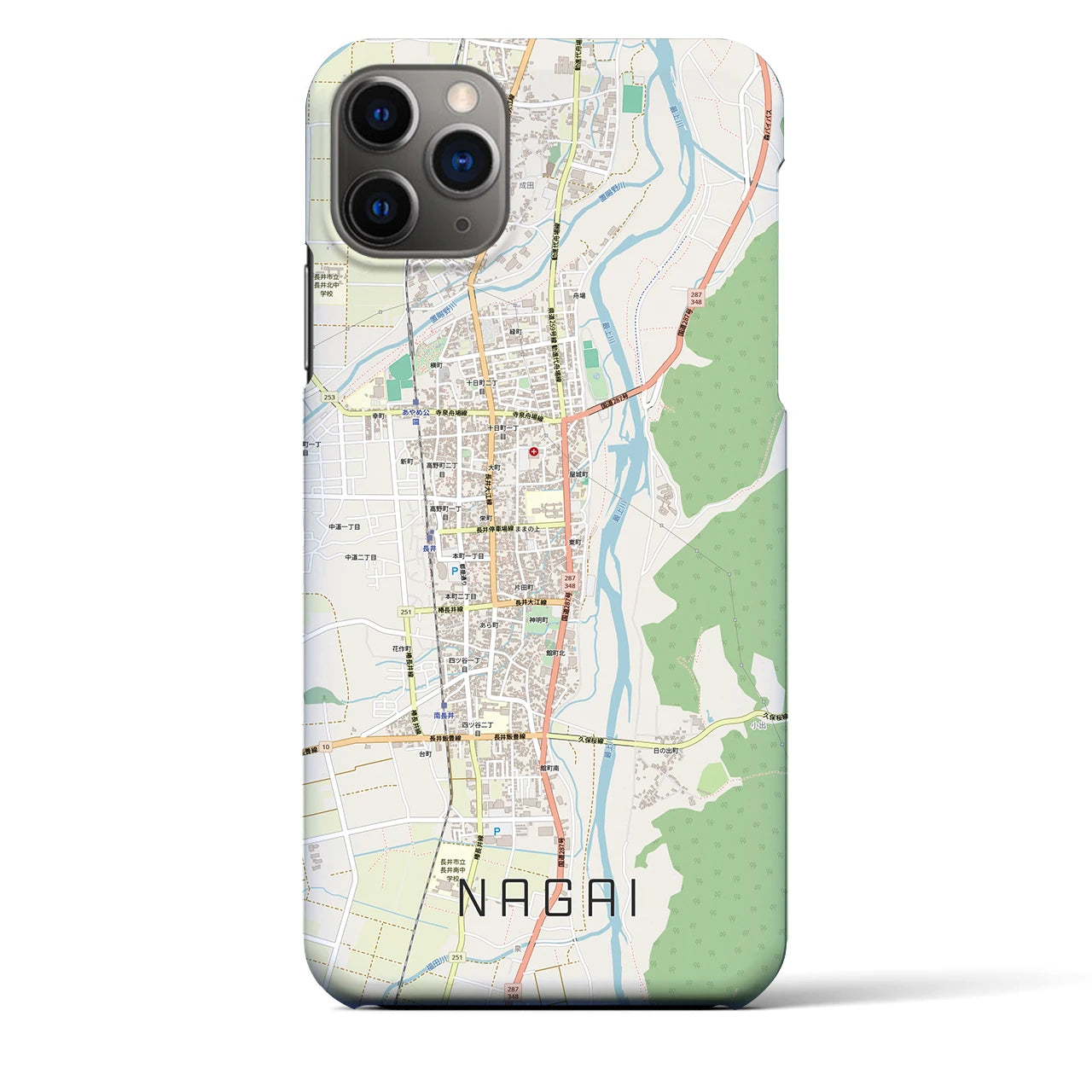 【長井（山形県）】地図柄iPhoneケース（バックカバータイプ）