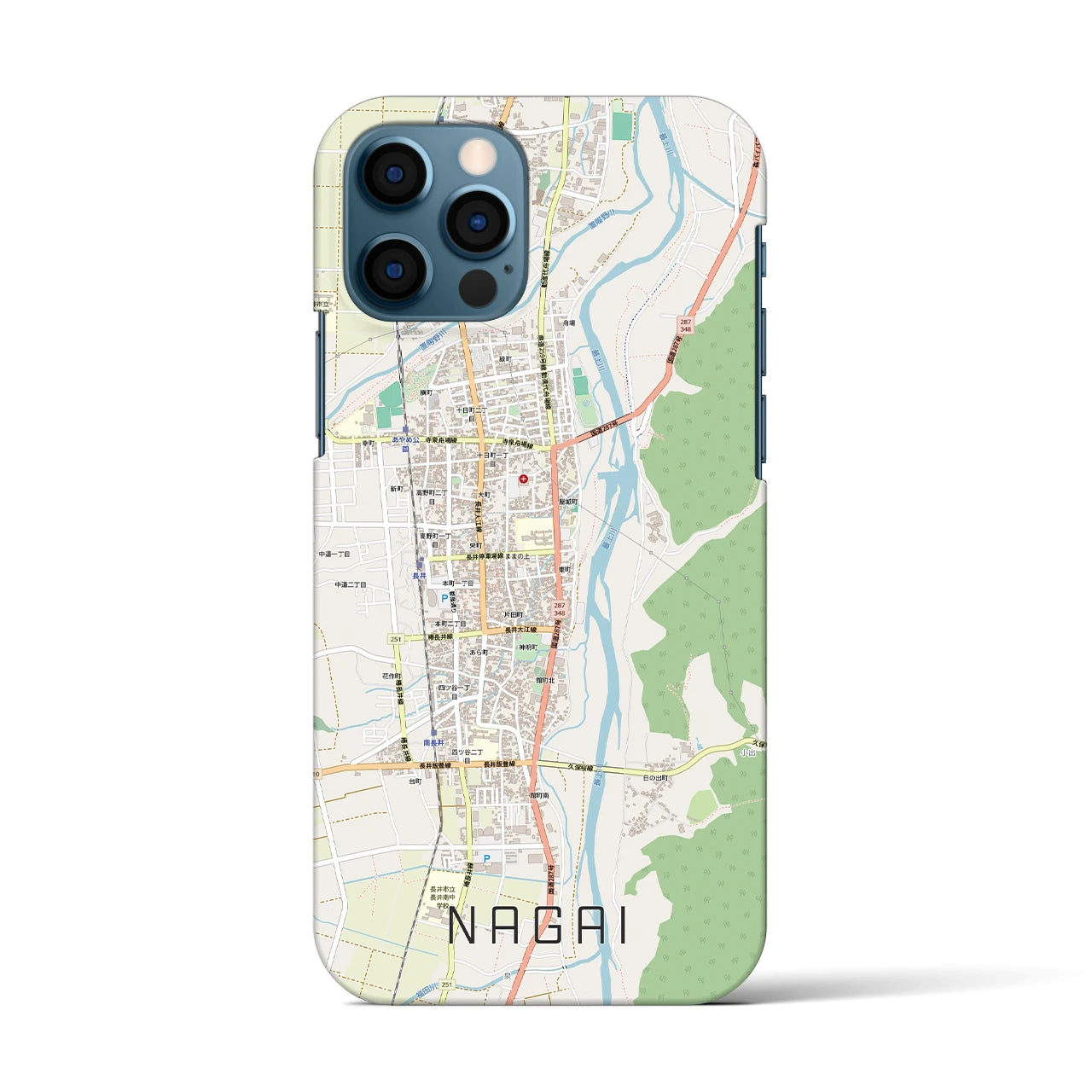 【長井（山形県）】地図柄iPhoneケース（バックカバータイプ）