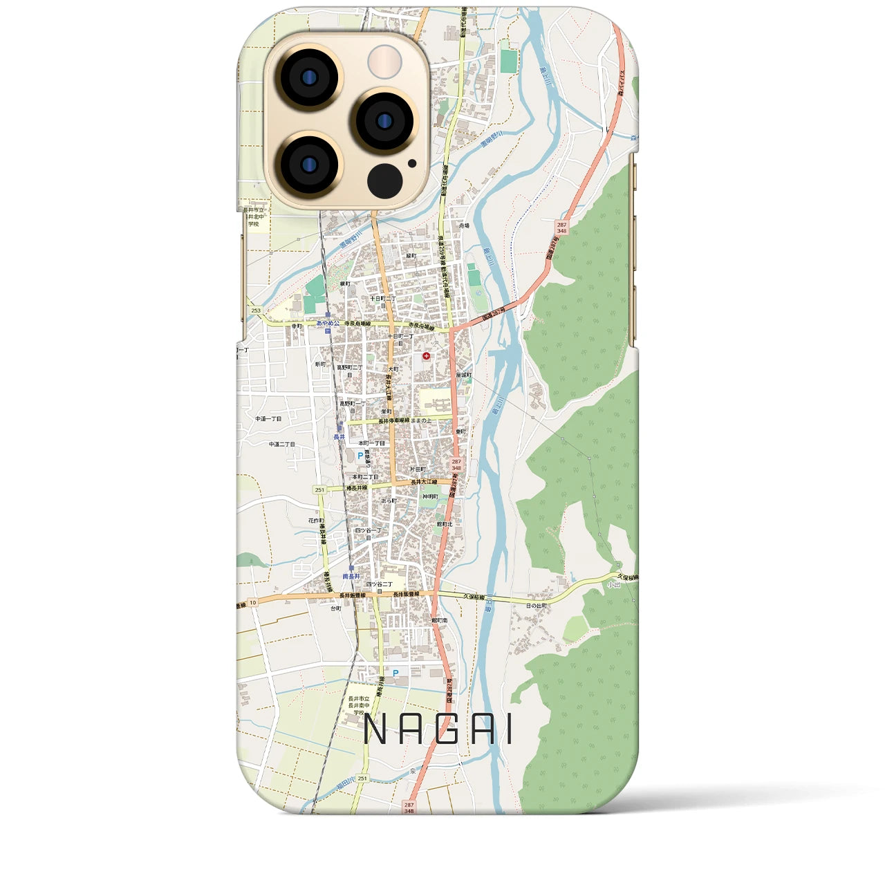 【長井（山形県）】地図柄iPhoneケース（バックカバータイプ）