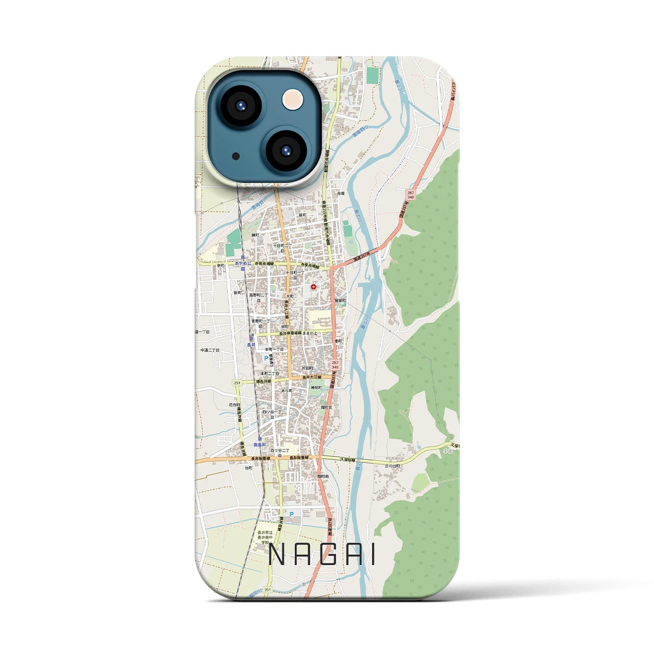 【長井（山形県）】地図柄iPhoneケース（バックカバータイプ）
