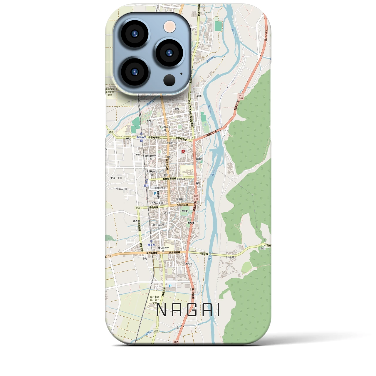 【長井（山形県）】地図柄iPhoneケース（バックカバータイプ）