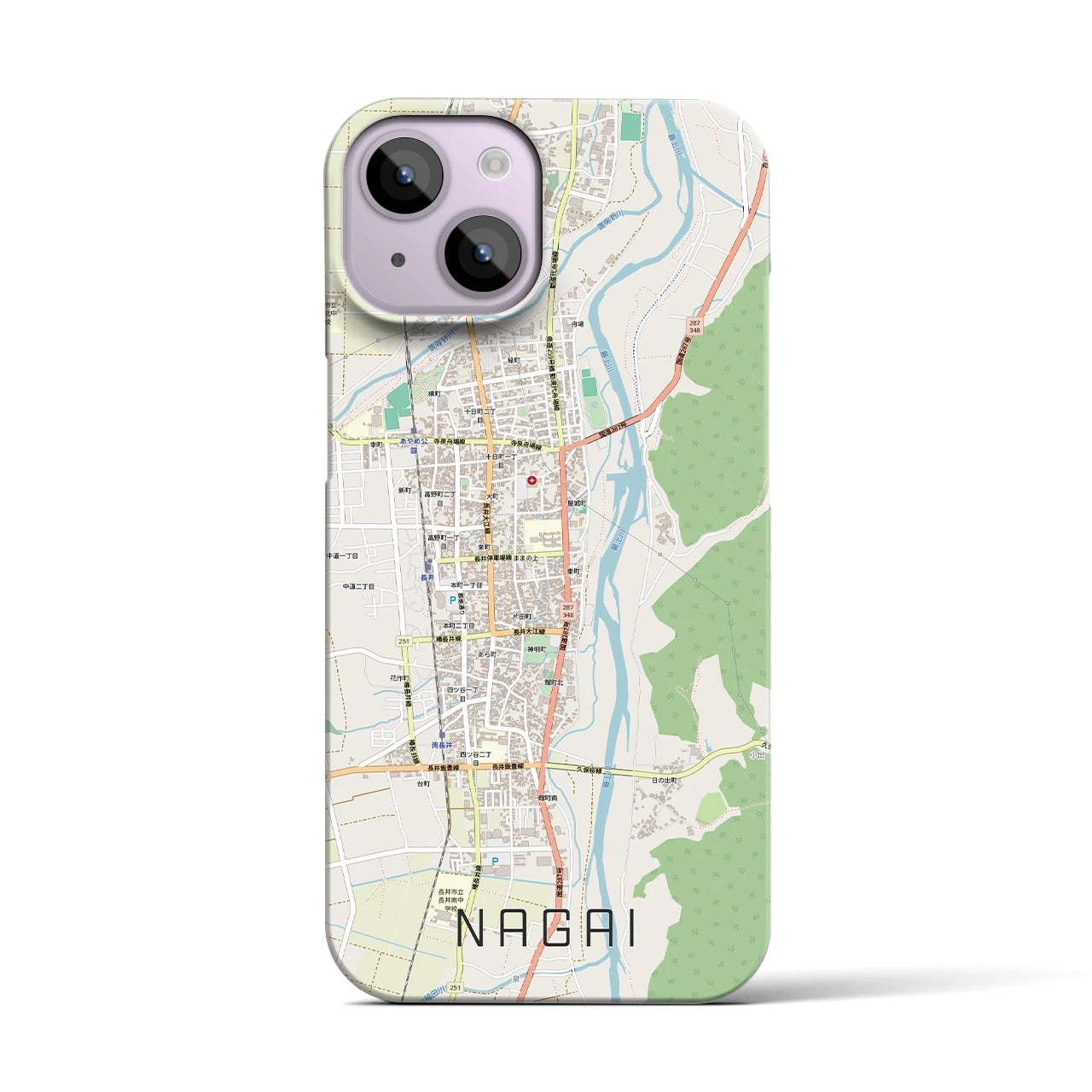 【長井（山形県）】地図柄iPhoneケース（バックカバータイプ）