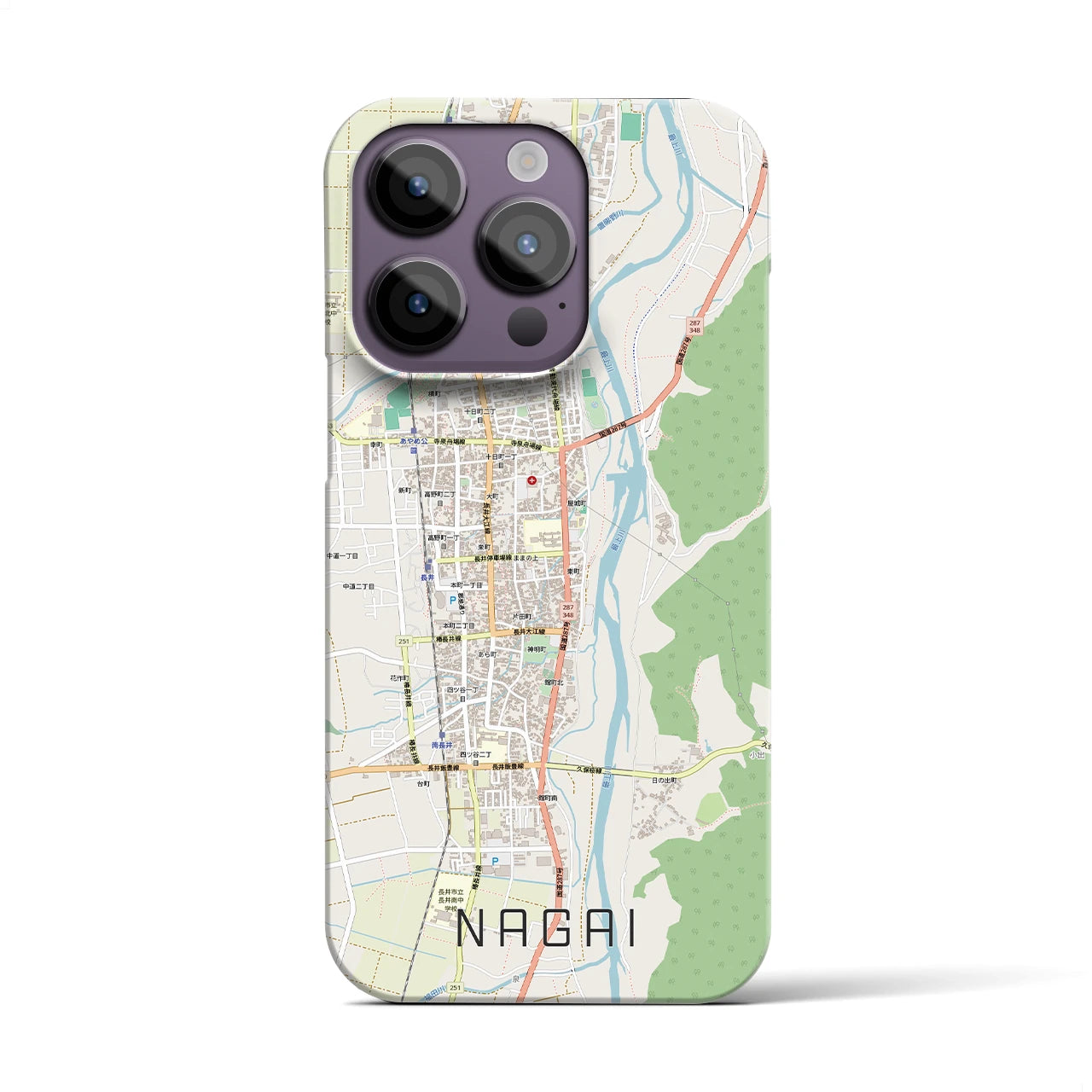 【長井（山形県）】地図柄iPhoneケース（バックカバータイプ）