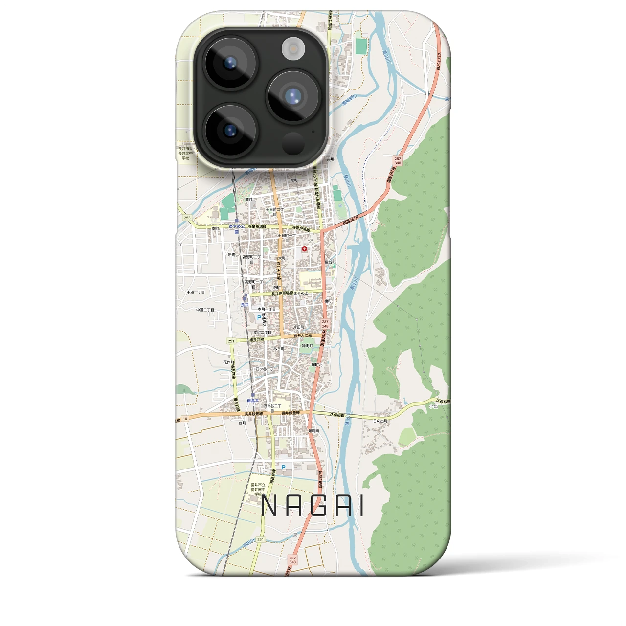 【長井（山形県）】地図柄iPhoneケース（バックカバータイプ）