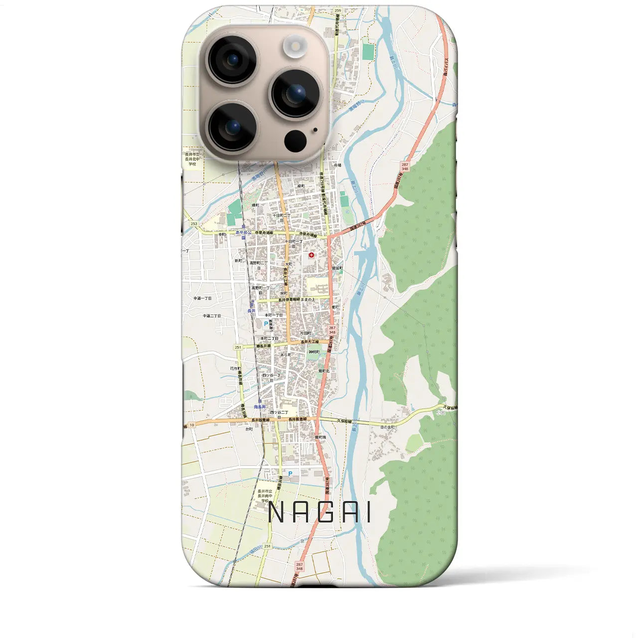 【長井（山形県）】地図柄iPhoneケース（バックカバータイプ）