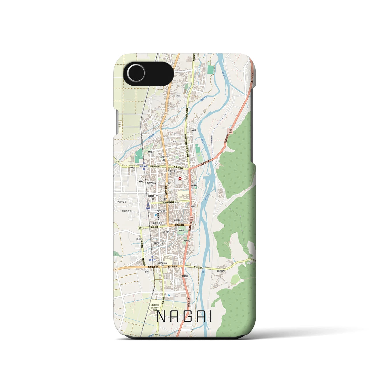 【長井（山形県）】地図柄iPhoneケース（バックカバータイプ）