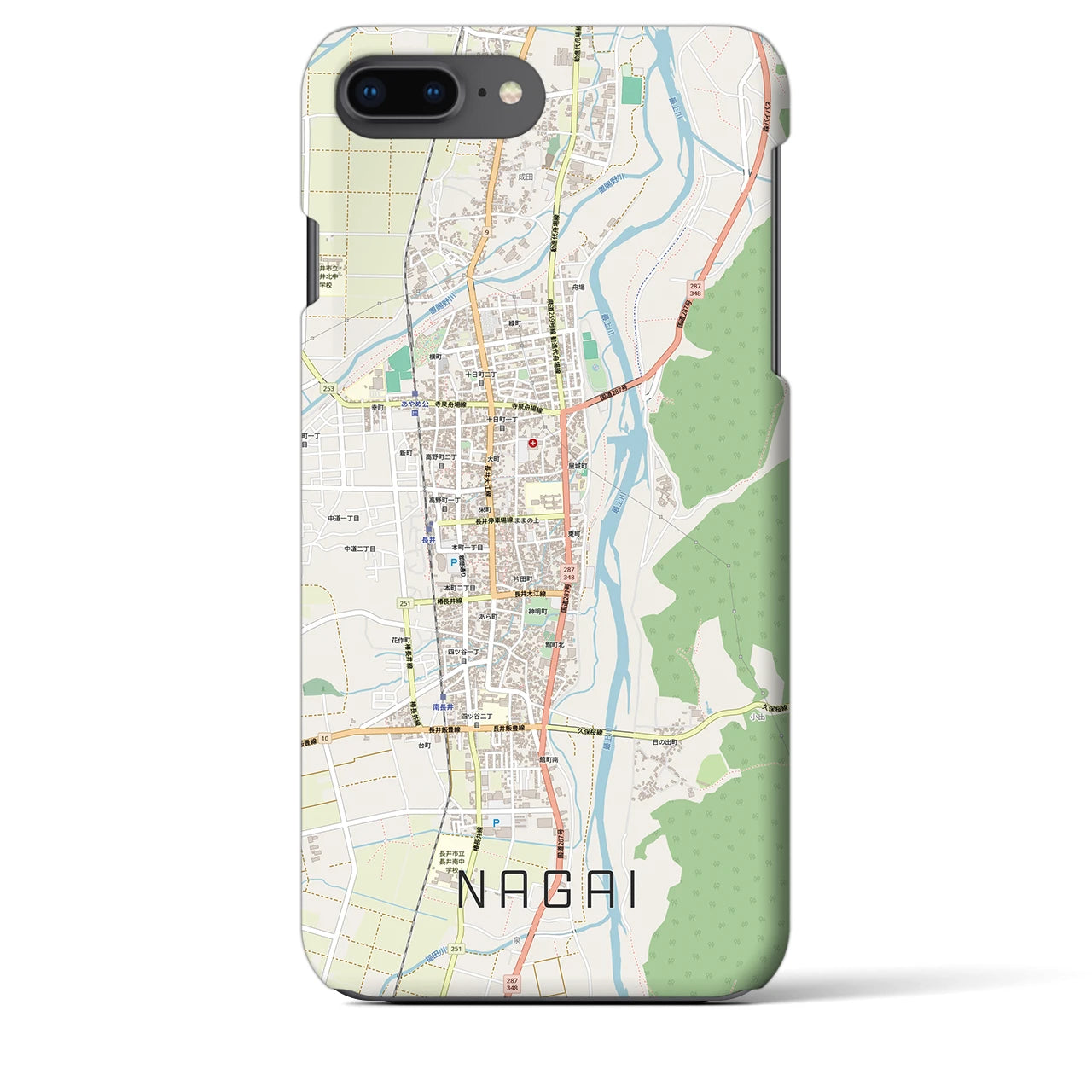【長井（山形県）】地図柄iPhoneケース（バックカバータイプ）