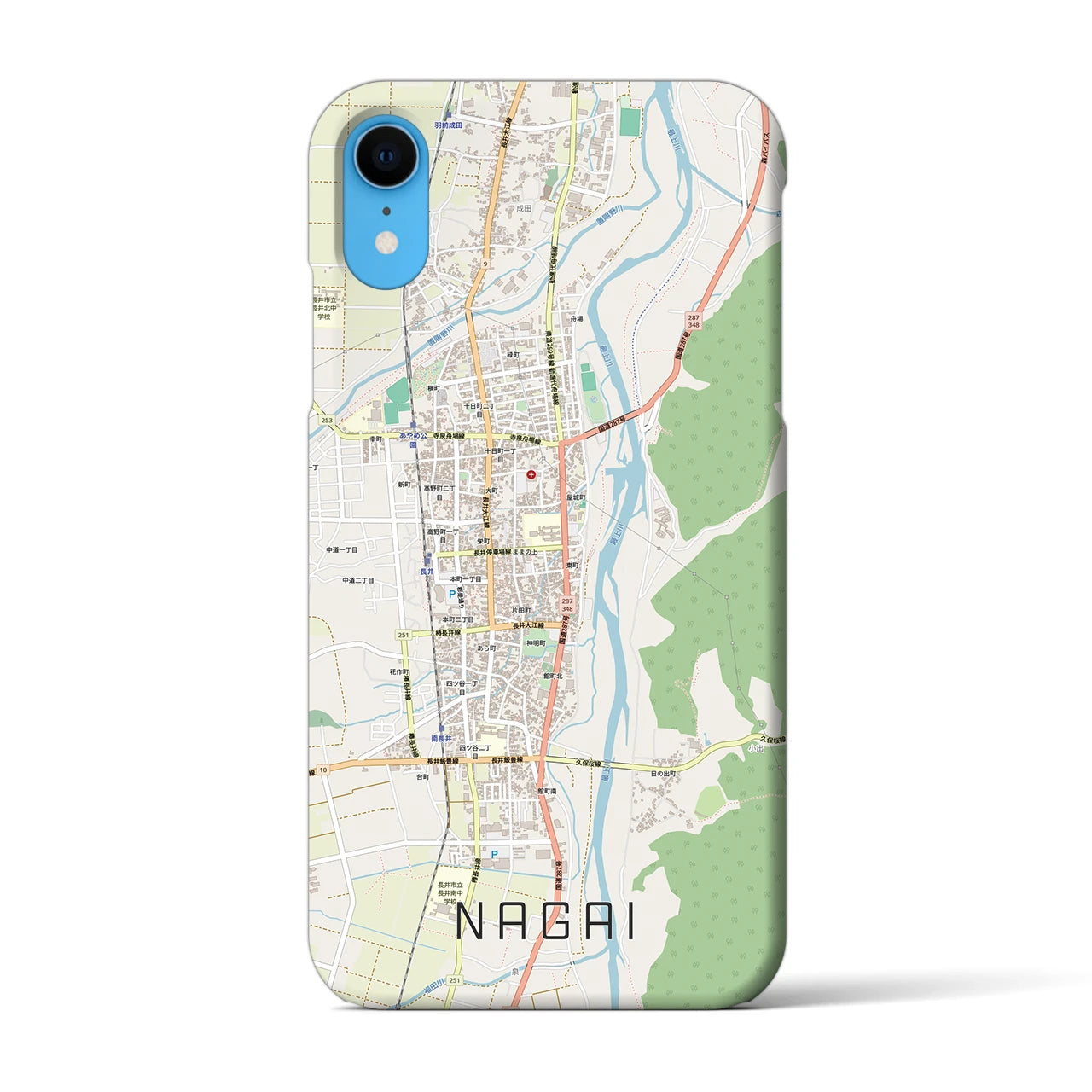 【長井（山形県）】地図柄iPhoneケース（バックカバータイプ）