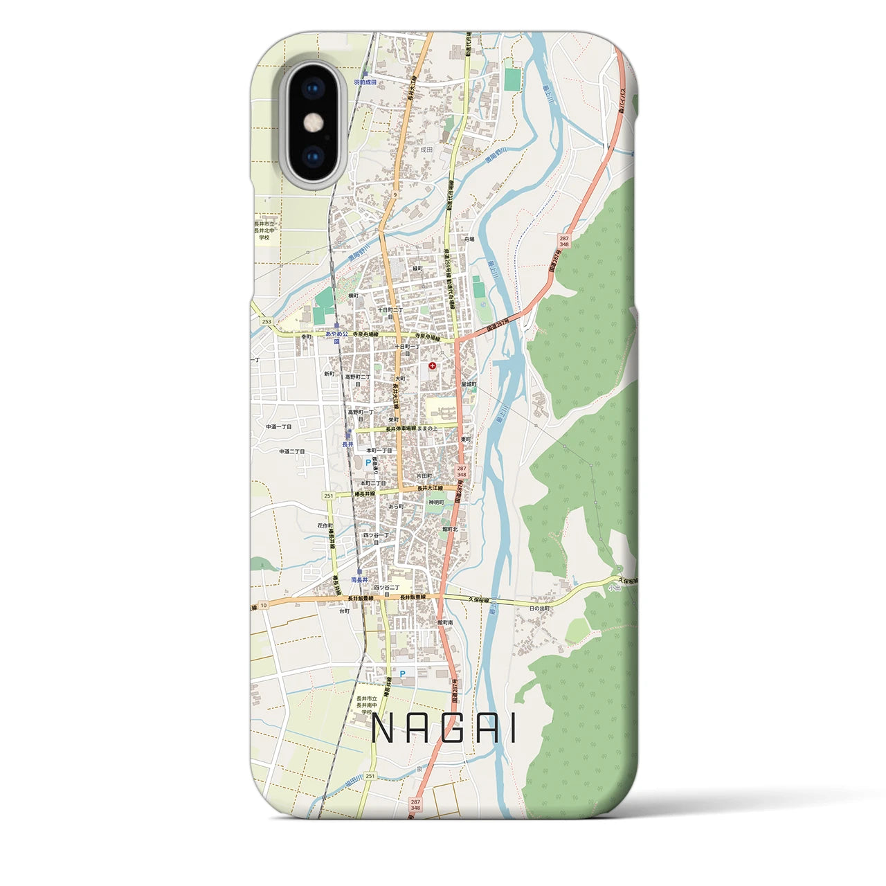 【長井（山形県）】地図柄iPhoneケース（バックカバータイプ）