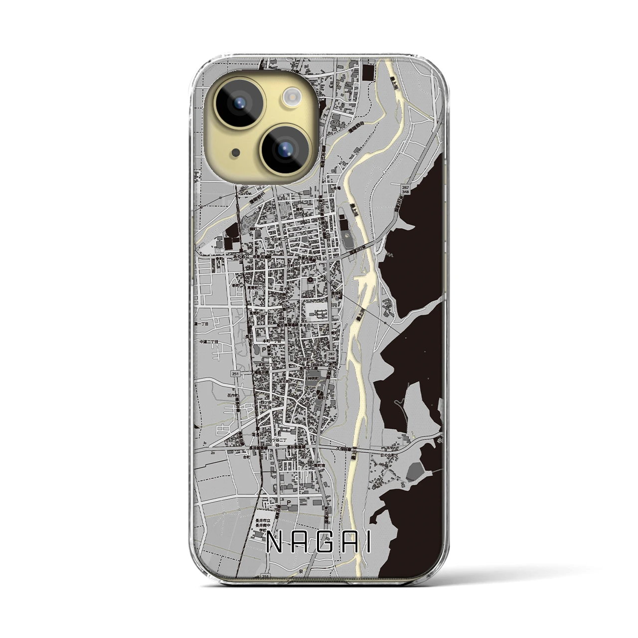 【長井（山形県）】地図柄iPhoneケース（クリアタイプ）