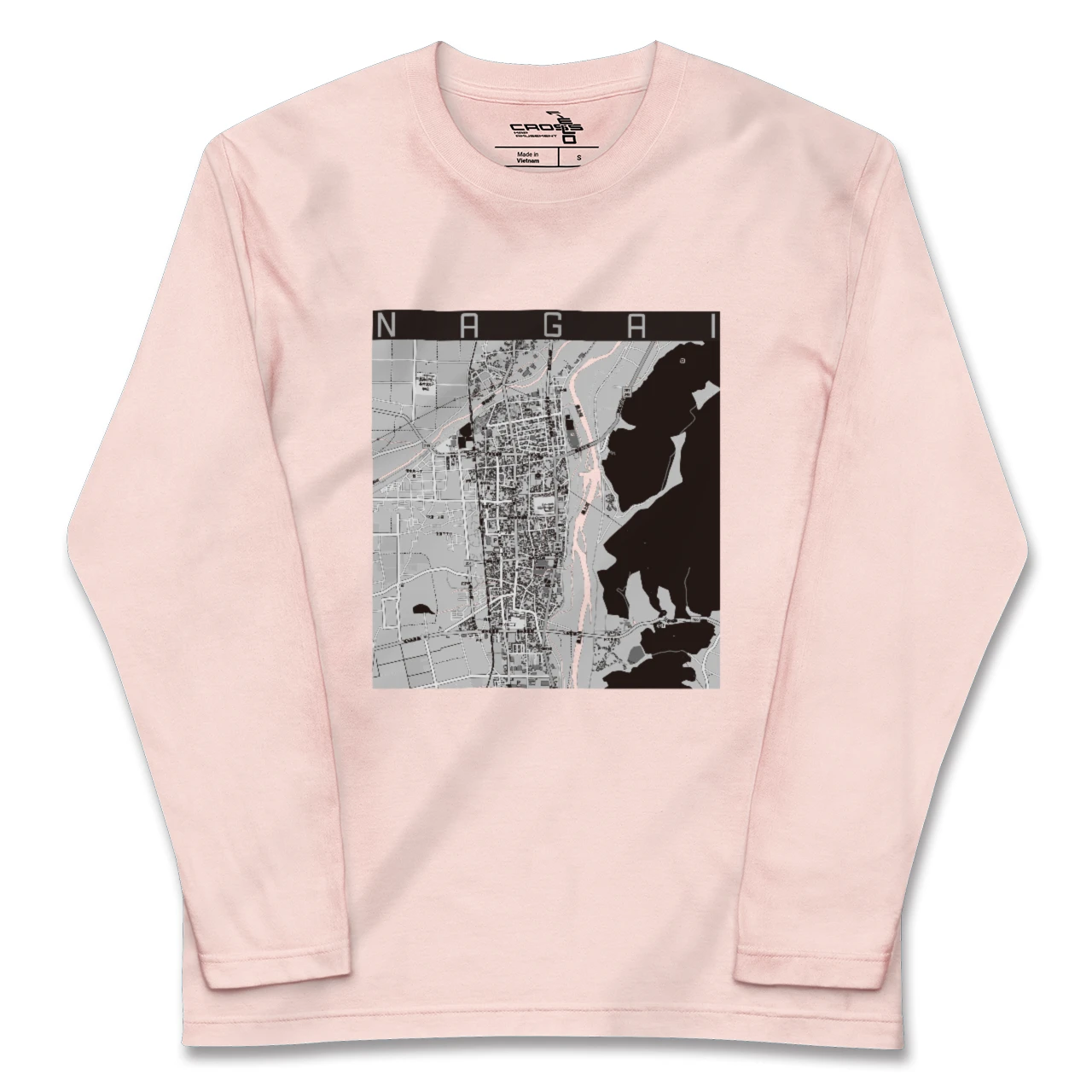【長井（山形県）】地図柄ロングスリーブTシャツ