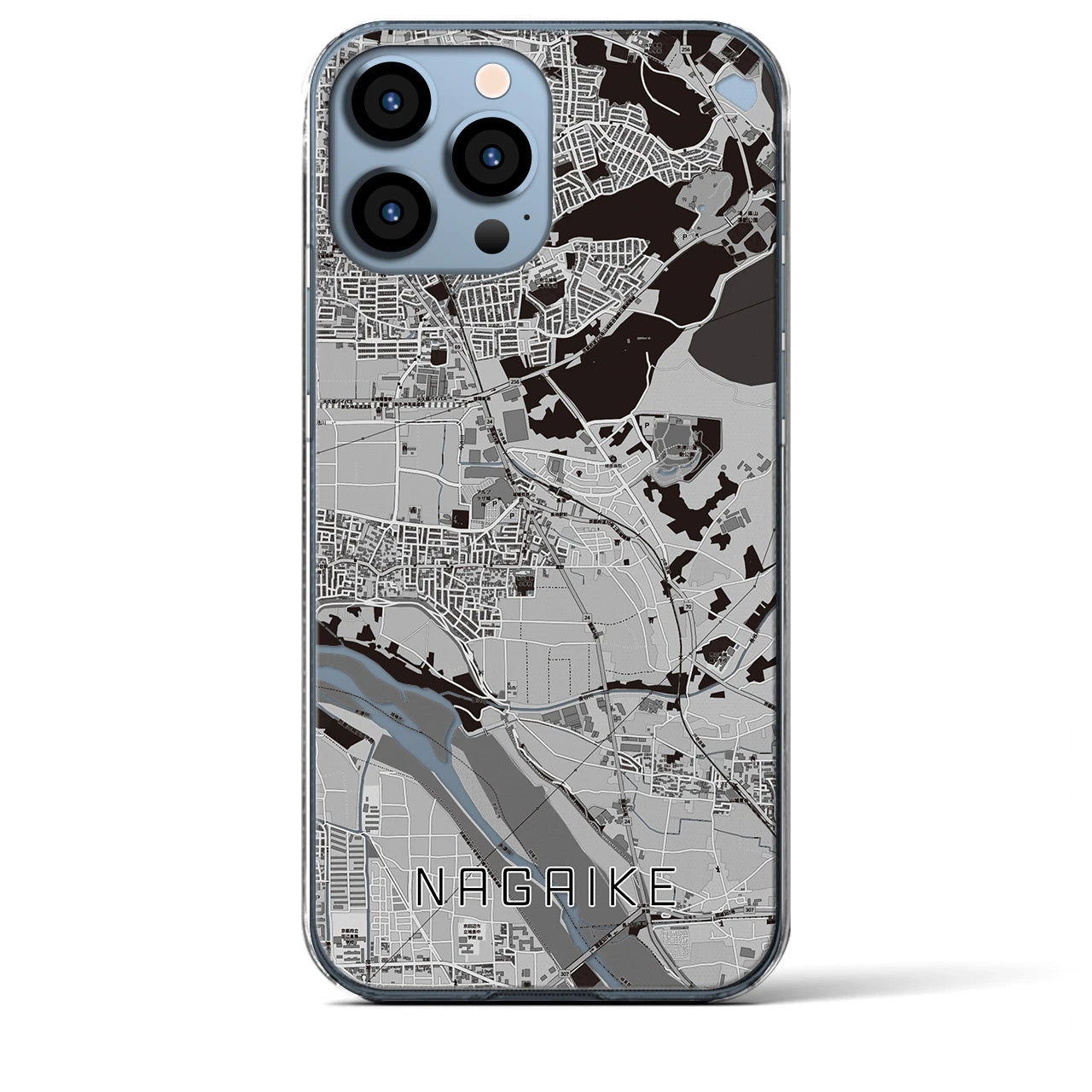 【長池（京都府）】地図柄iPhoneケース（クリアタイプ）